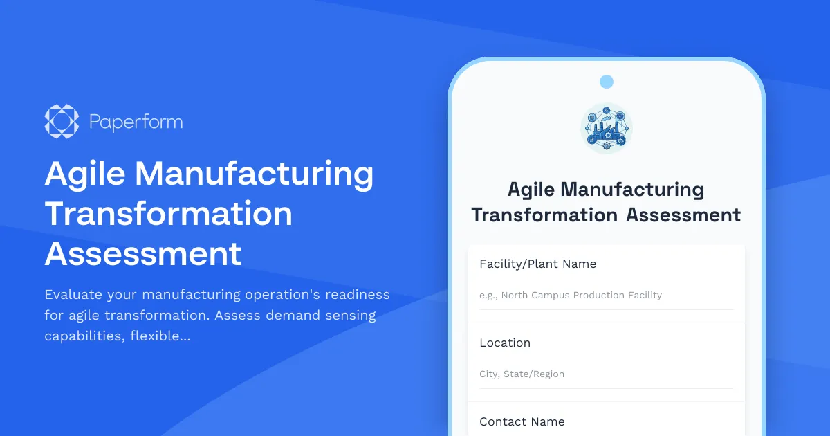 Agile Manufacturing Transformation Assessment