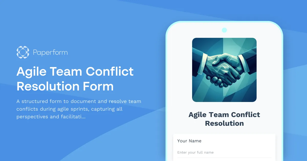 Agile Team Conflict Resolution Form