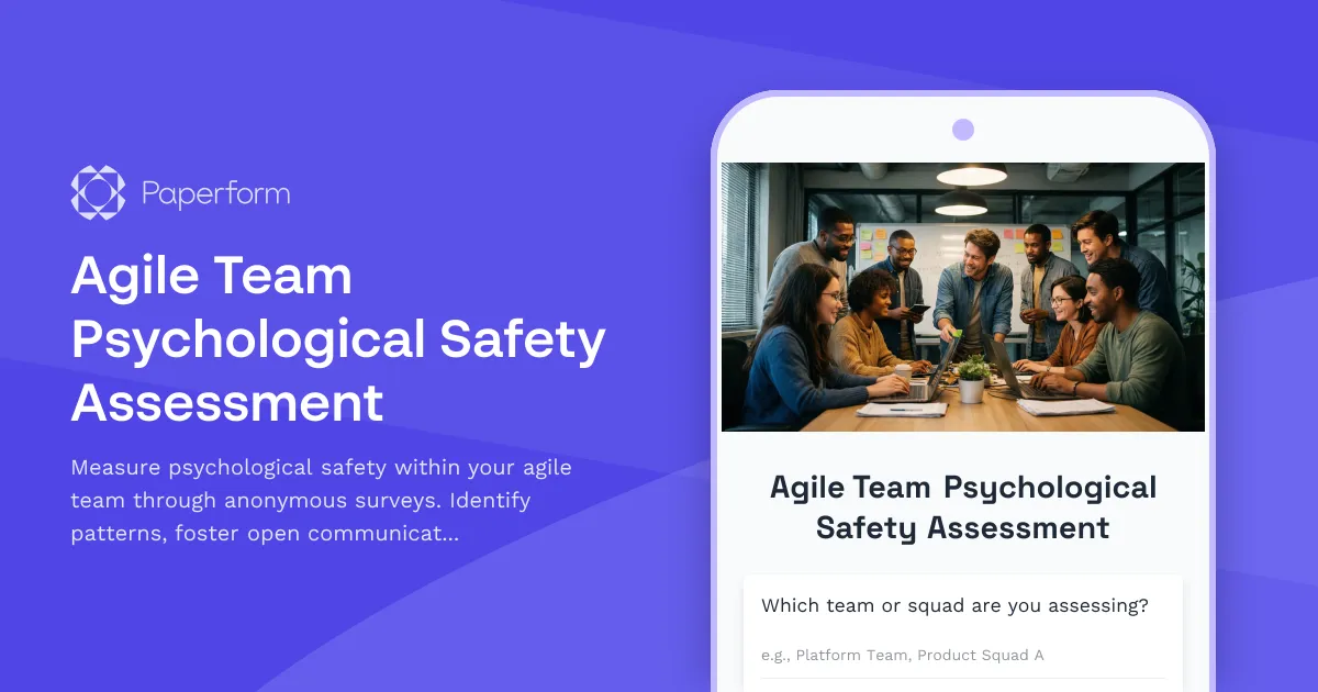 Agile Team Psychological Safety Assessment