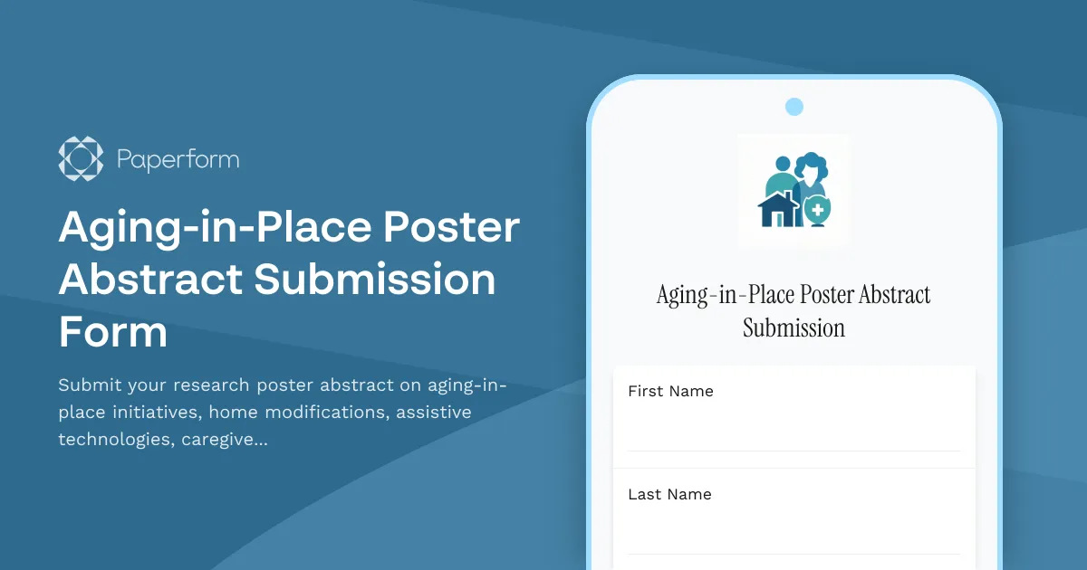Aging-in-Place Poster Abstract Submission Form