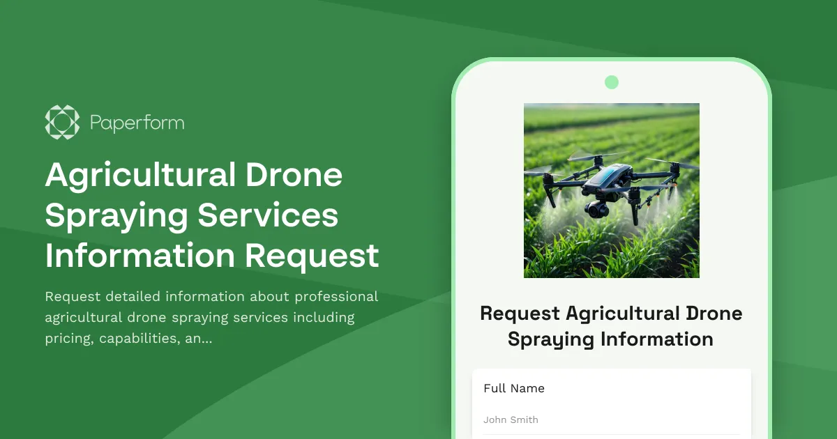 Agricultural Drone Spraying Services Information Request