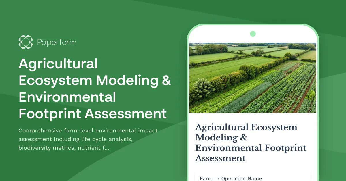 Agricultural Ecosystem Modeling & Environmental Footprint Assessment