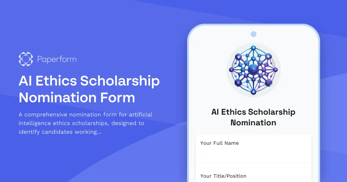 AI Ethics Scholarship Nomination Form
