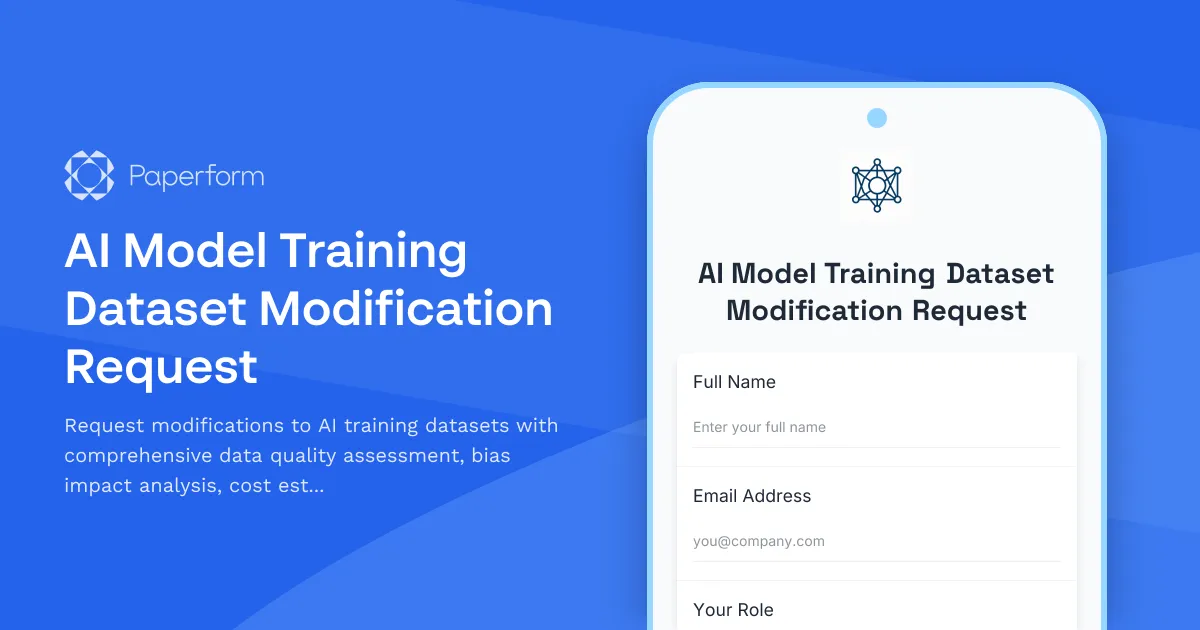 AI Model Training Dataset Modification Request
