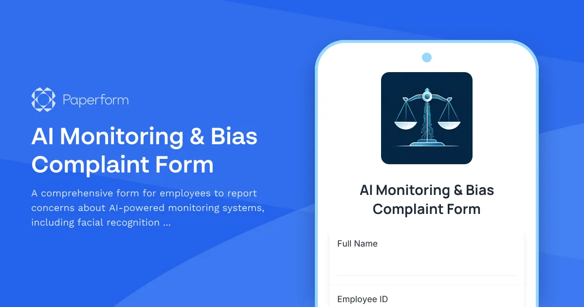 AI Monitoring & Bias Complaint Form