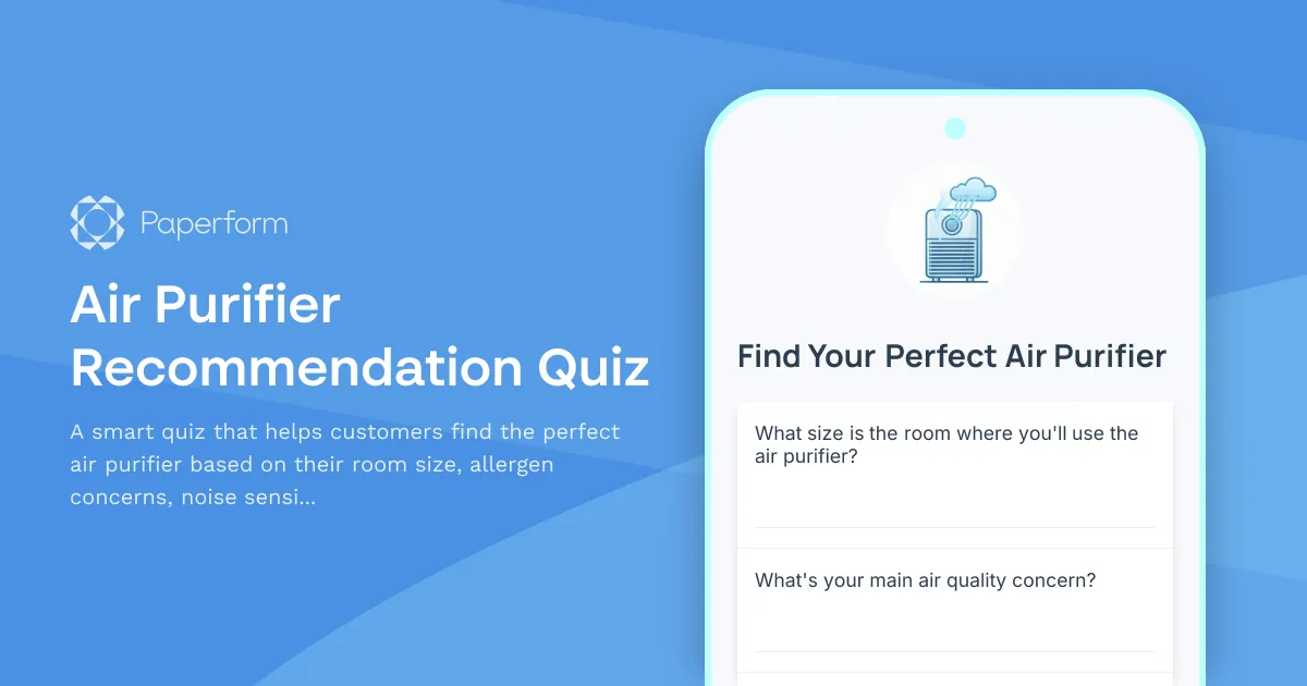 Air Purifier Recommendation Quiz