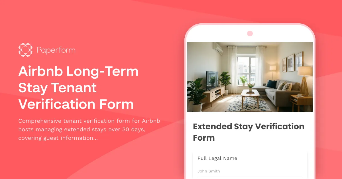 Airbnb Long-Term Stay Tenant Verification Form