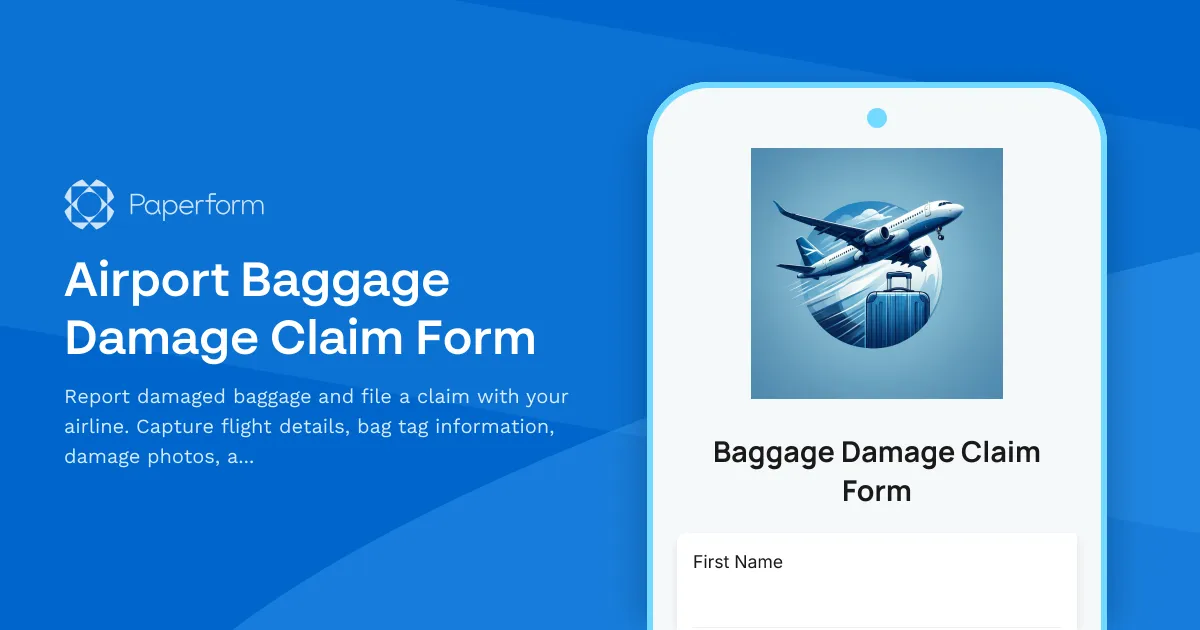 Airport Baggage Damage Claim Form