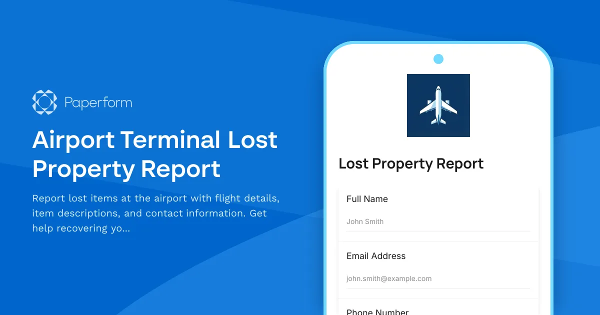 Airport Terminal Lost Property Report