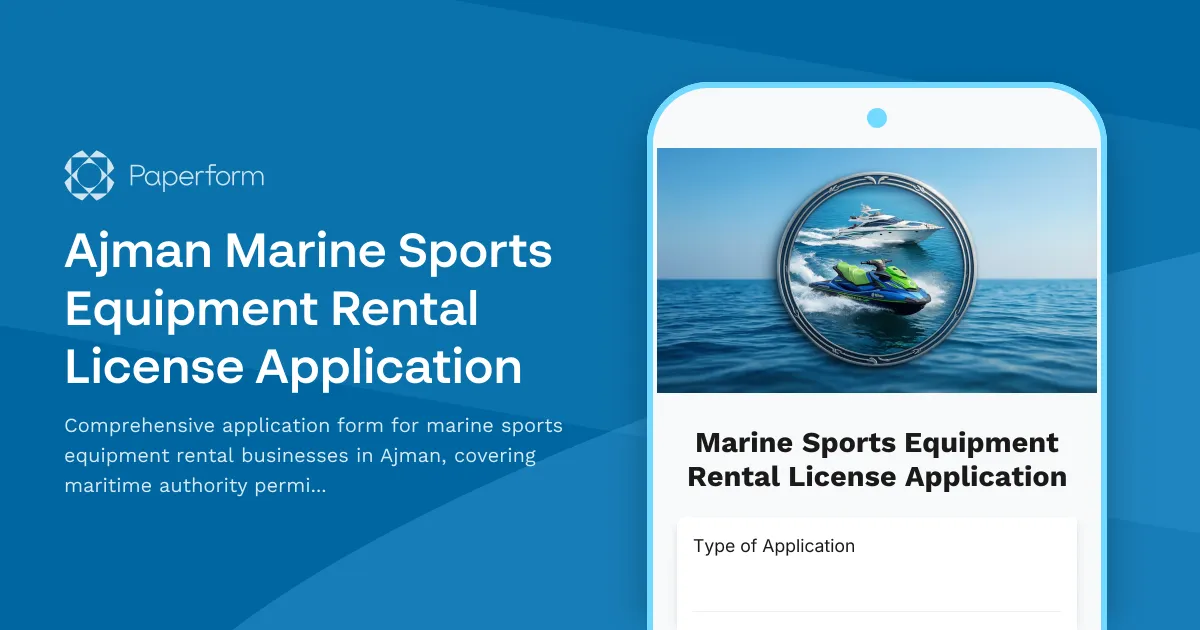 Ajman Marine Sports Equipment Rental License Application