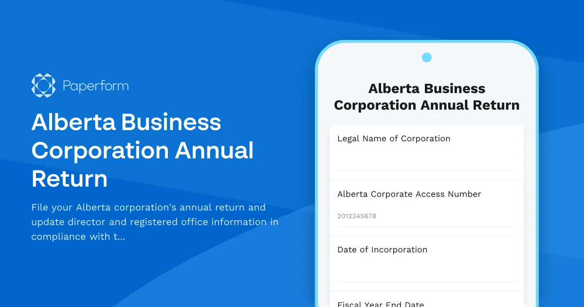Alberta Business Corporation Annual Return