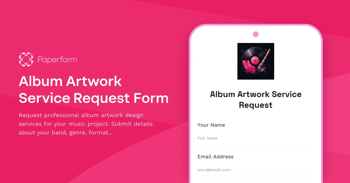 Album Artwork Service Request Form