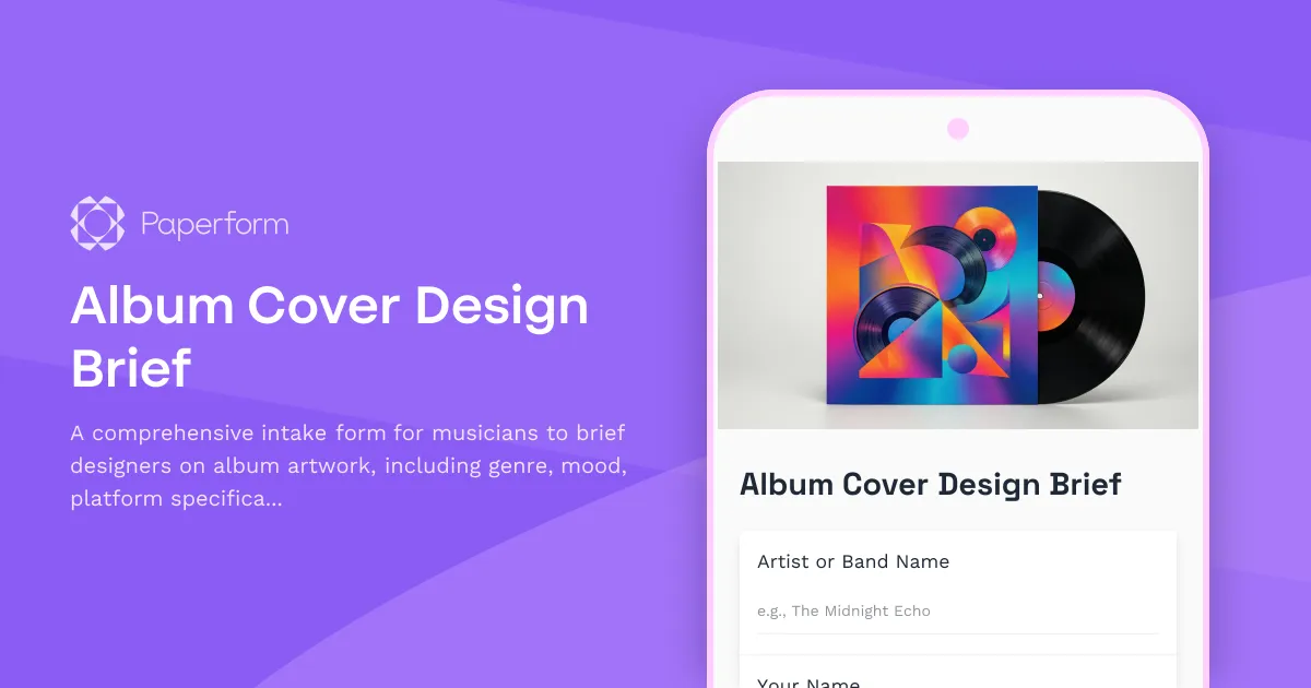 Album Cover Design Brief