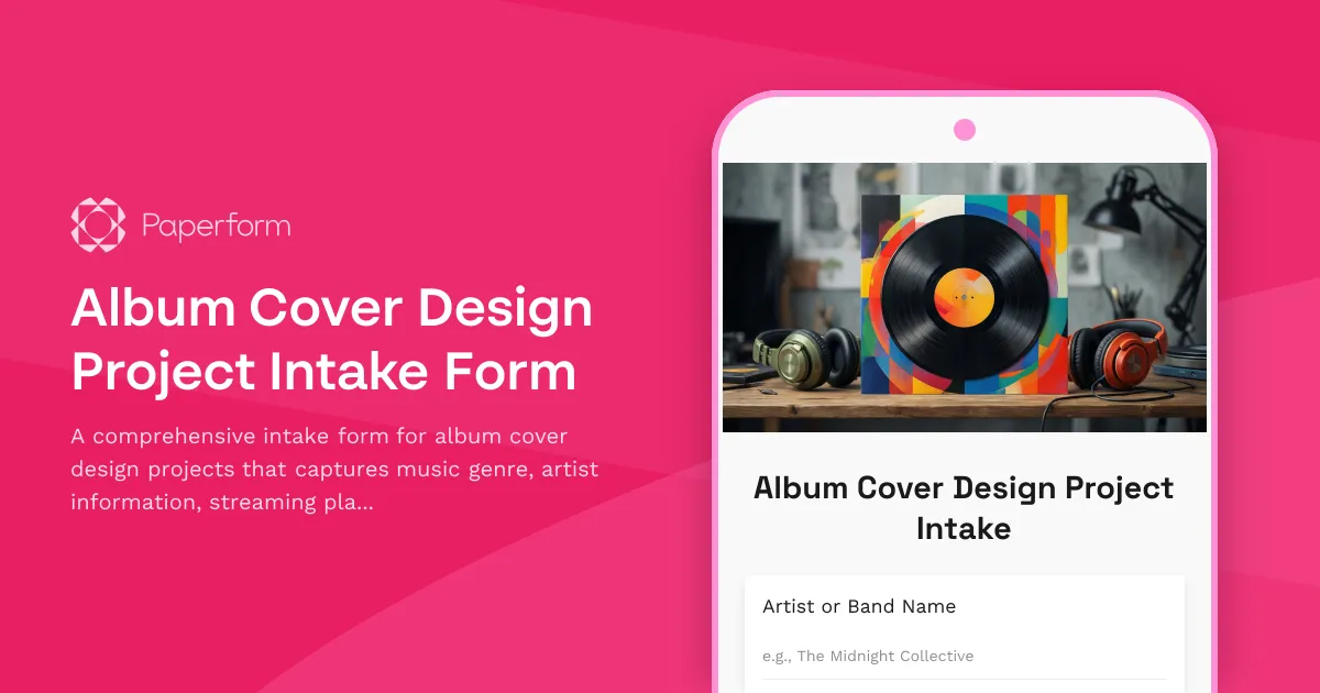 Album Cover Design Project Intake Form