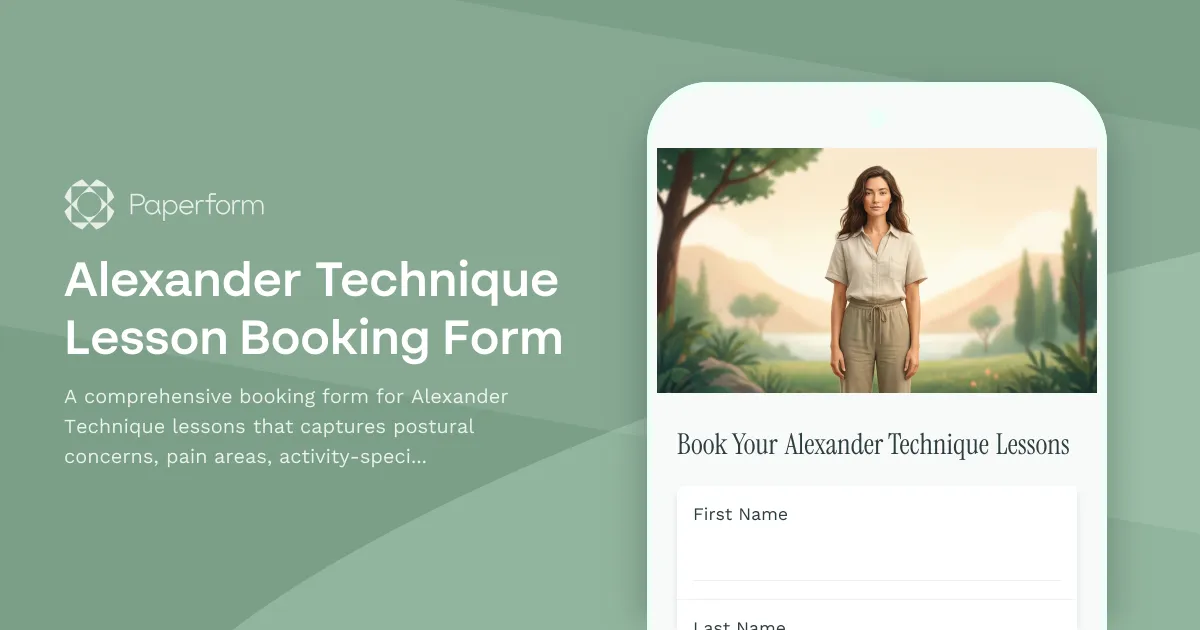 Alexander Technique Lesson Booking Form