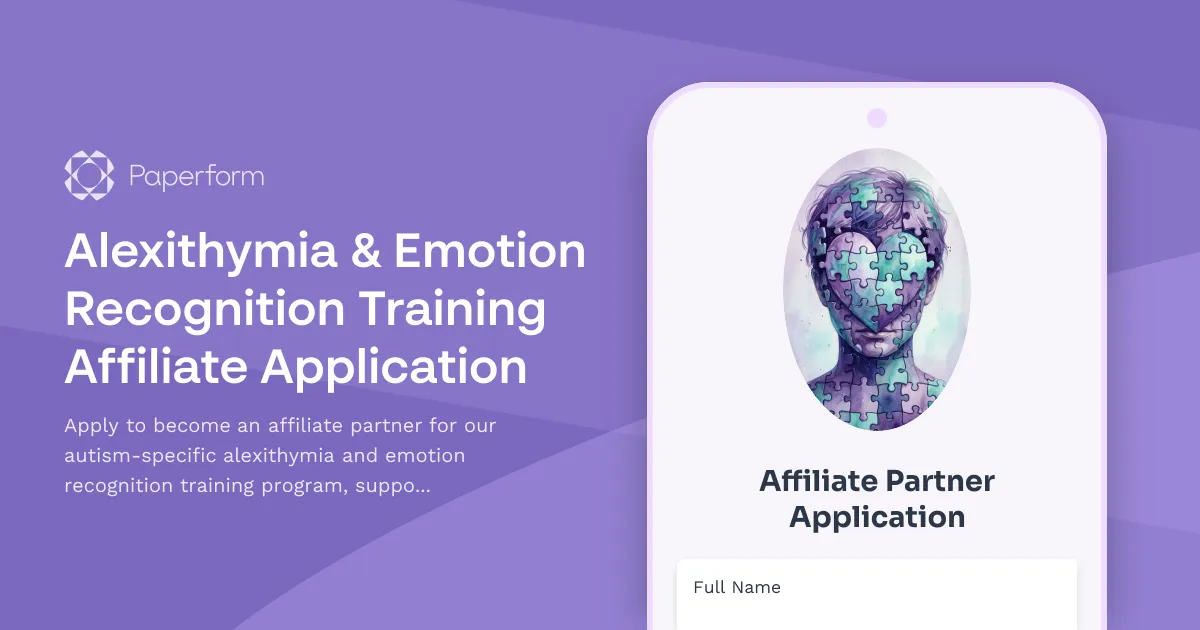 Alexithymia & Emotion Recognition Training Affiliate Application