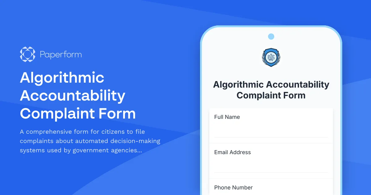 Algorithmic Accountability Complaint Form