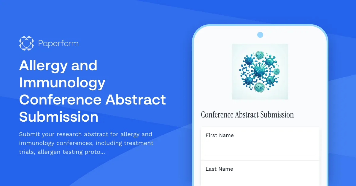 Allergy and Immunology Conference Abstract Submission