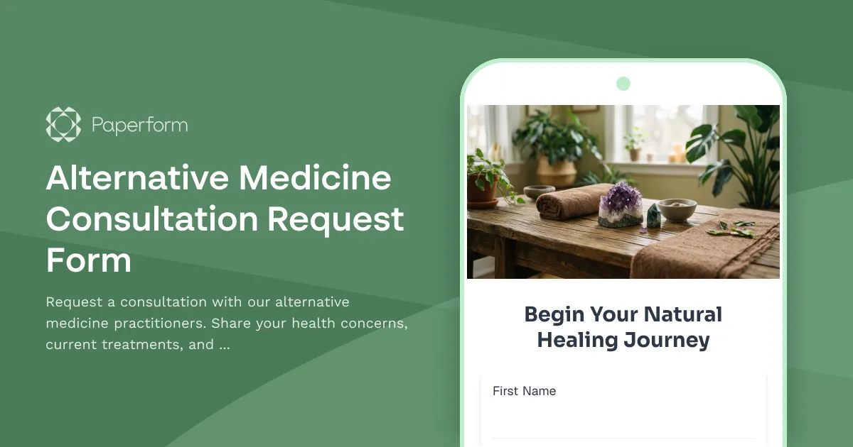 Alternative Medicine Consultation Request Form