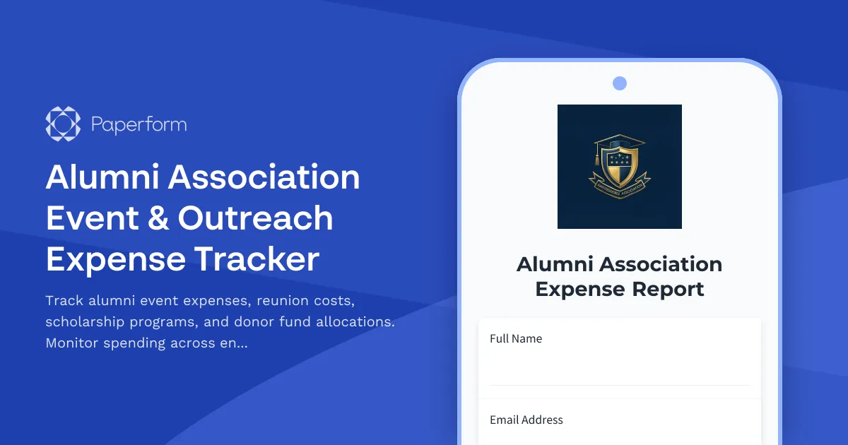 Alumni Association Event & Outreach Expense Tracker