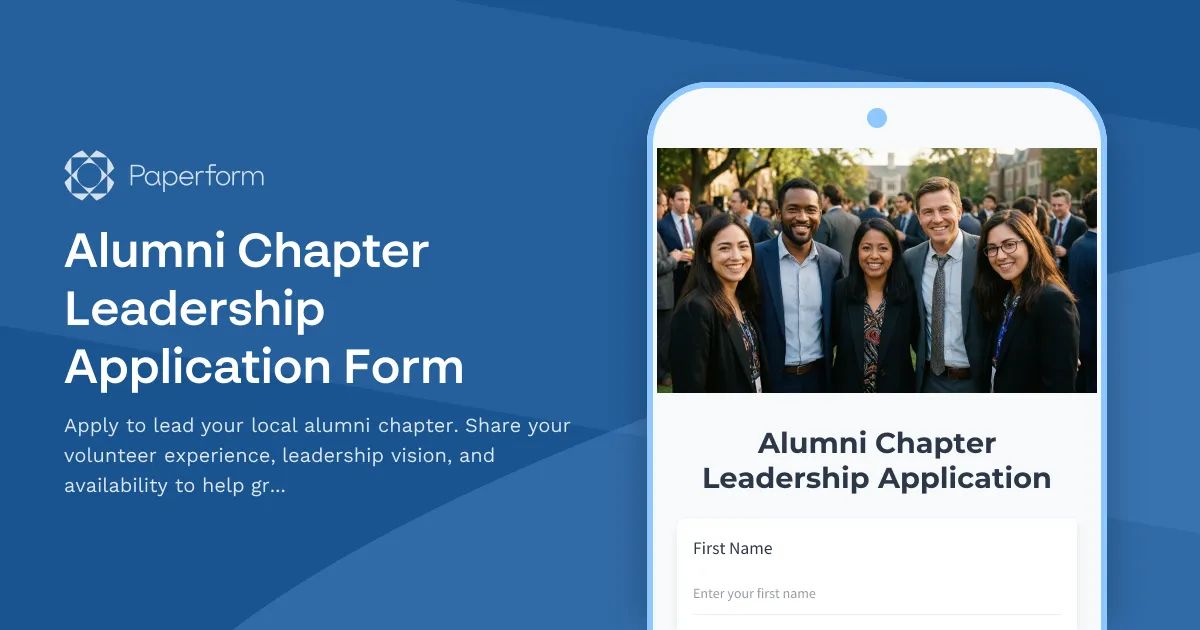Alumni Chapter Leadership Application Form