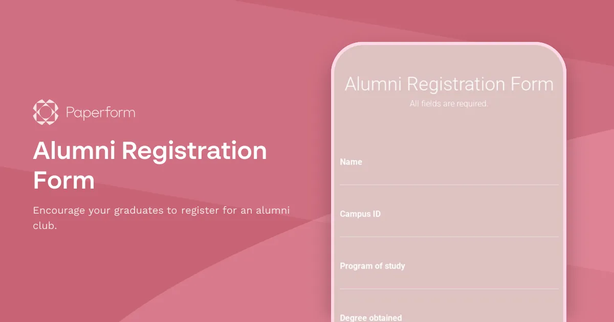 Alumni Registration Form