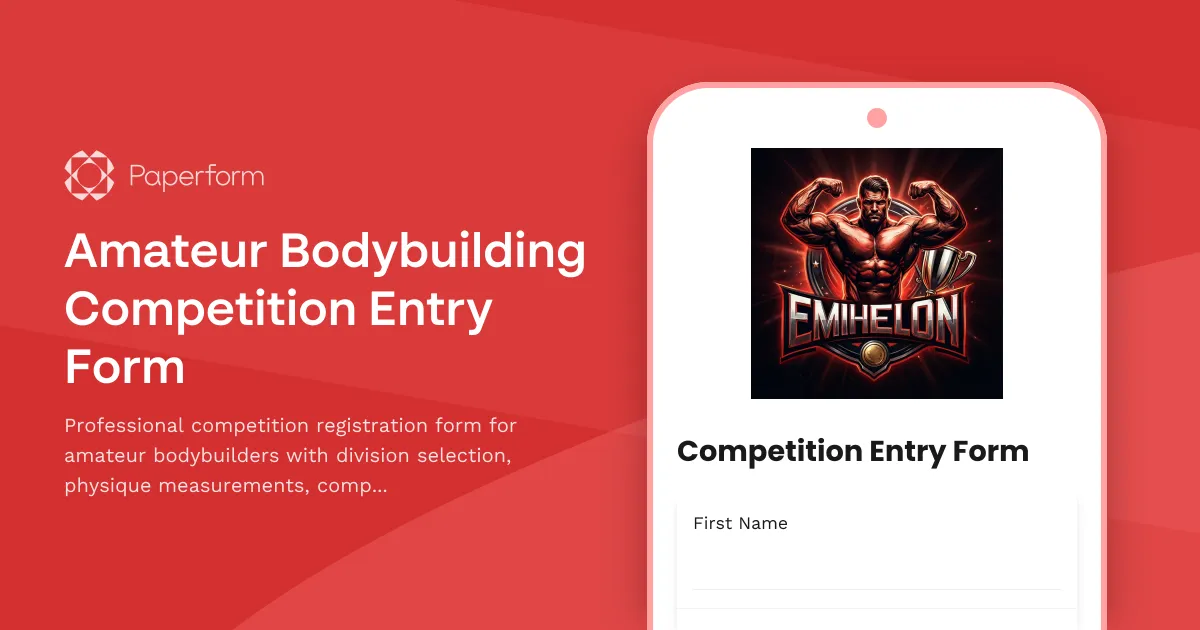 Amateur Bodybuilding Competition Entry Form