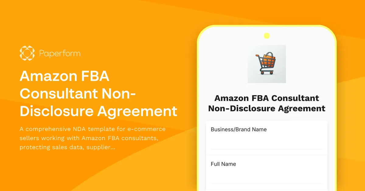 Amazon FBA Consultant Non-Disclosure Agreement