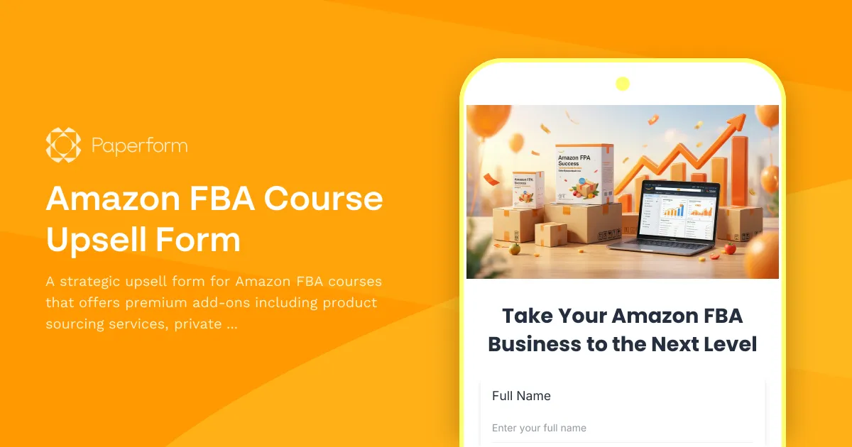 Amazon FBA Course Upsell Form