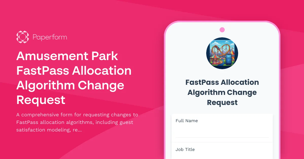 Amusement Park FastPass Allocation Algorithm Change Request