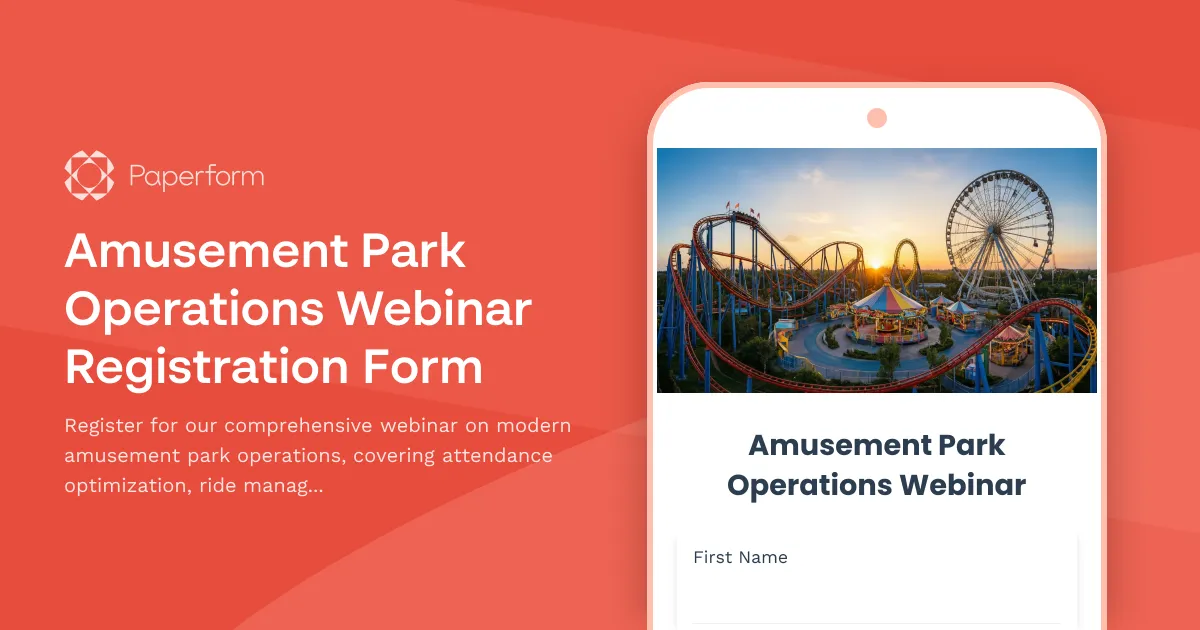 Amusement Park Operations Webinar Registration Form