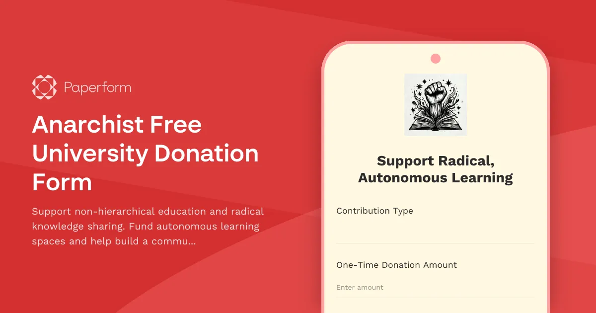 Anarchist Free University Donation Form