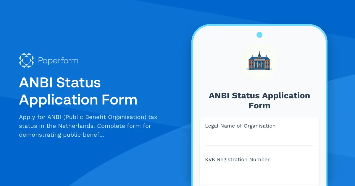 ANBI Status Application Form