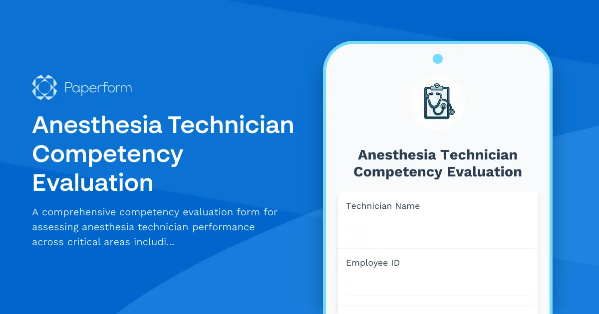 Anesthesia Technician Competency Evaluation