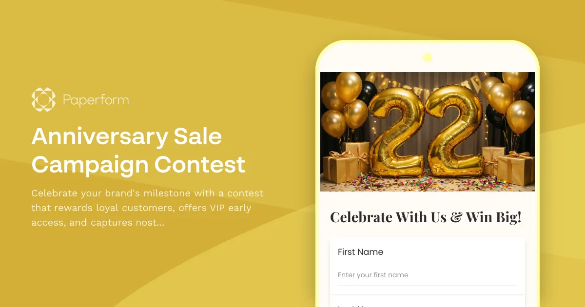 Anniversary Sale Campaign Contest