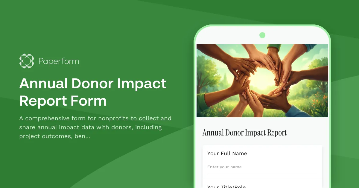 Annual Donor Impact Report Form