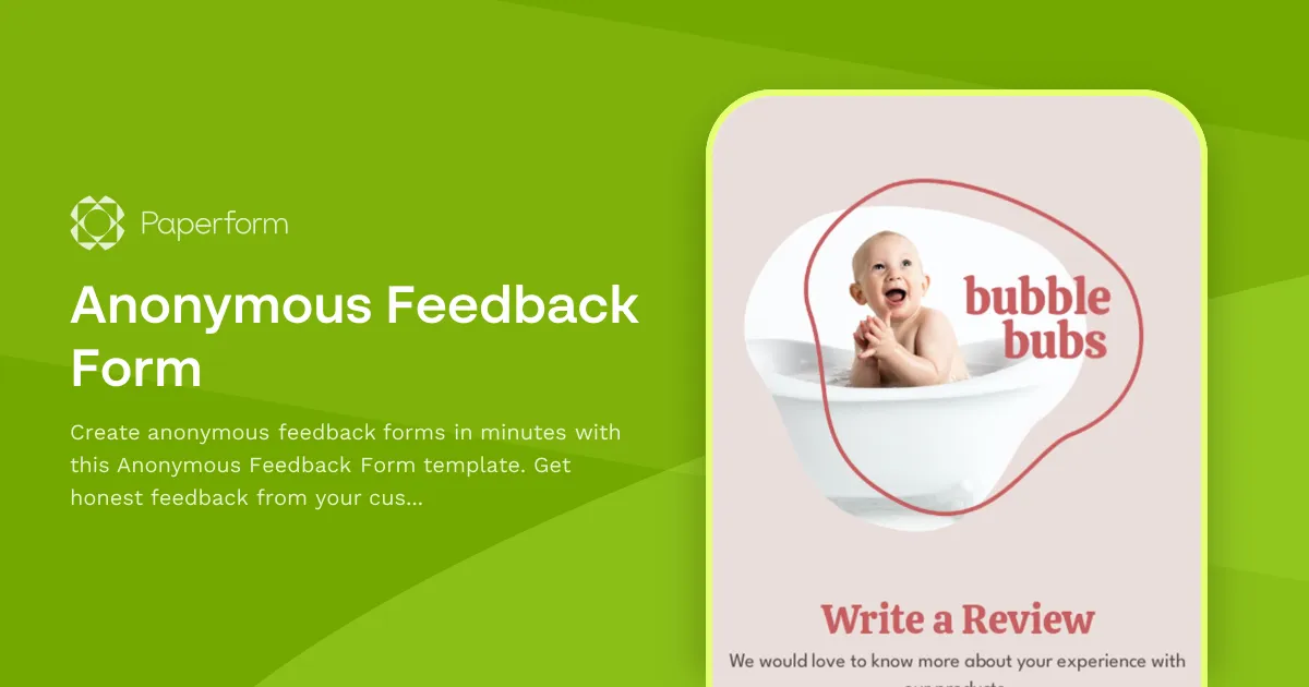 Anonymous Feedback Form