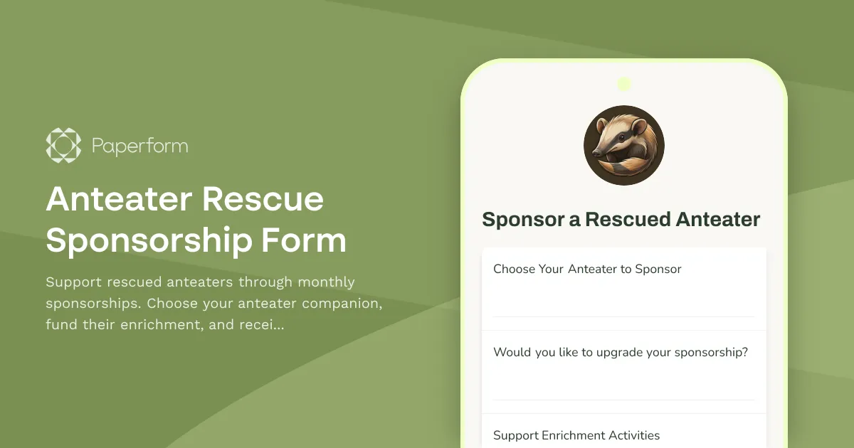 Anteater Rescue Sponsorship Form