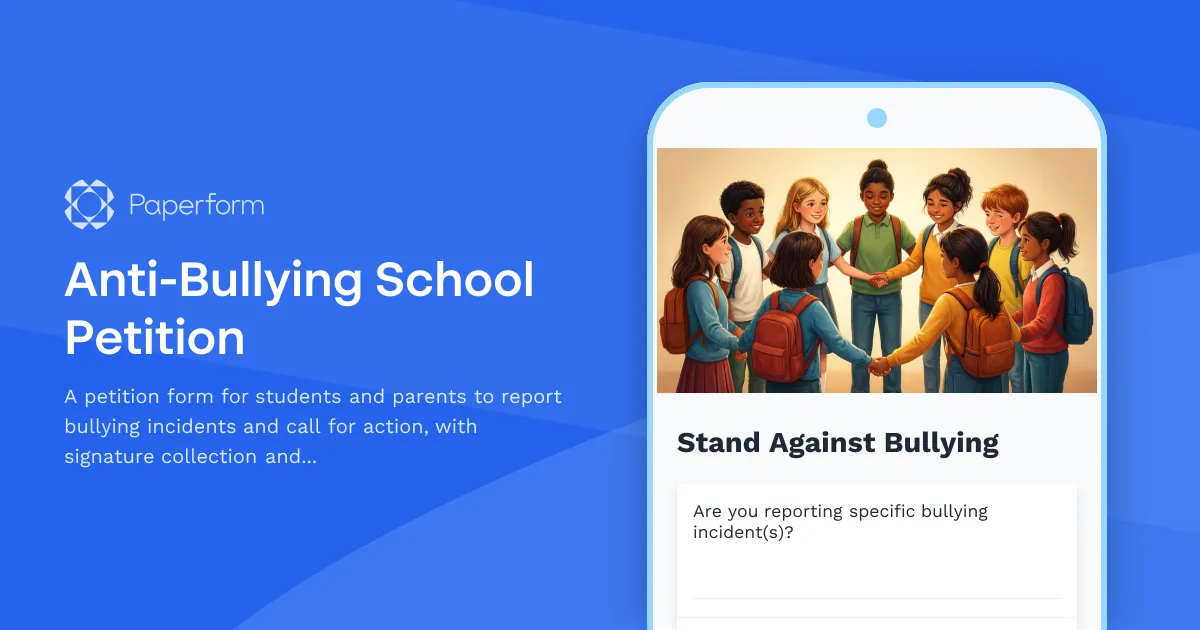 Anti-Bullying School Petition