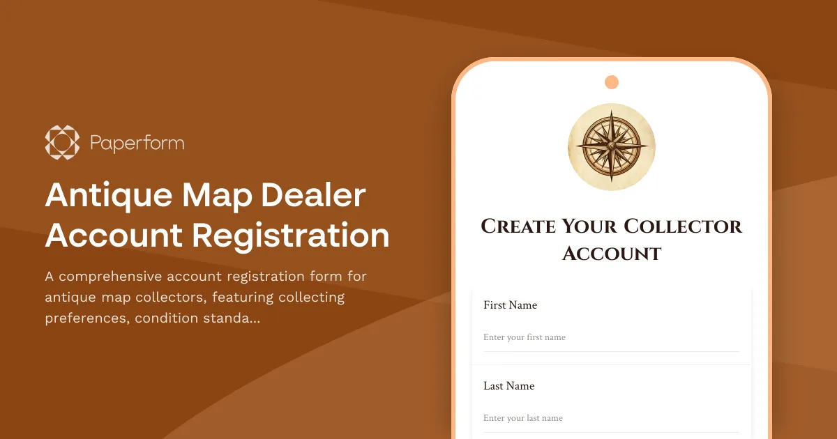 Antique Map Dealer Account Registration