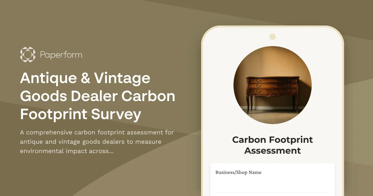 Antique & Vintage Goods Dealer Carbon Footprint Survey