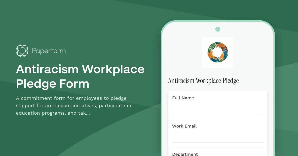Antiracism Workplace Pledge Form