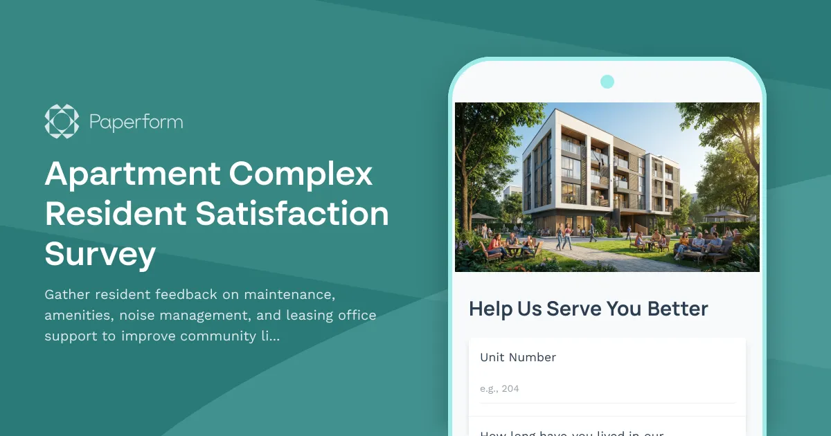 Apartment Complex Resident Satisfaction Survey