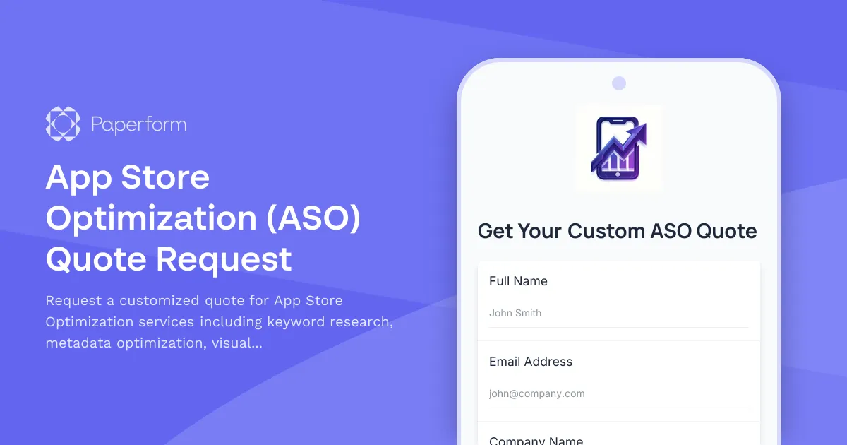 App Store Optimization (ASO) Quote Request