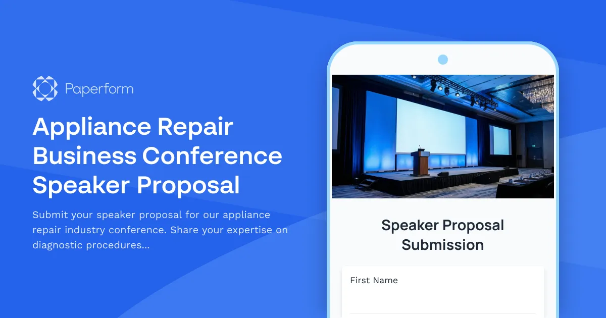 Appliance Repair Business Conference Speaker Proposal