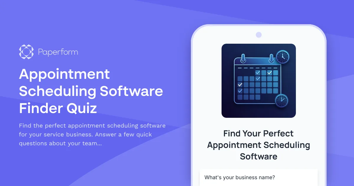 Appointment Scheduling Software Finder Quiz