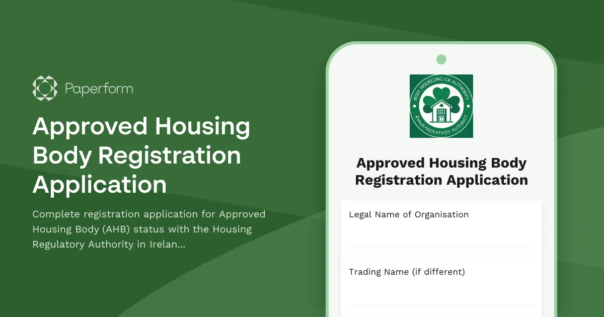 Approved Housing Body Registration Application