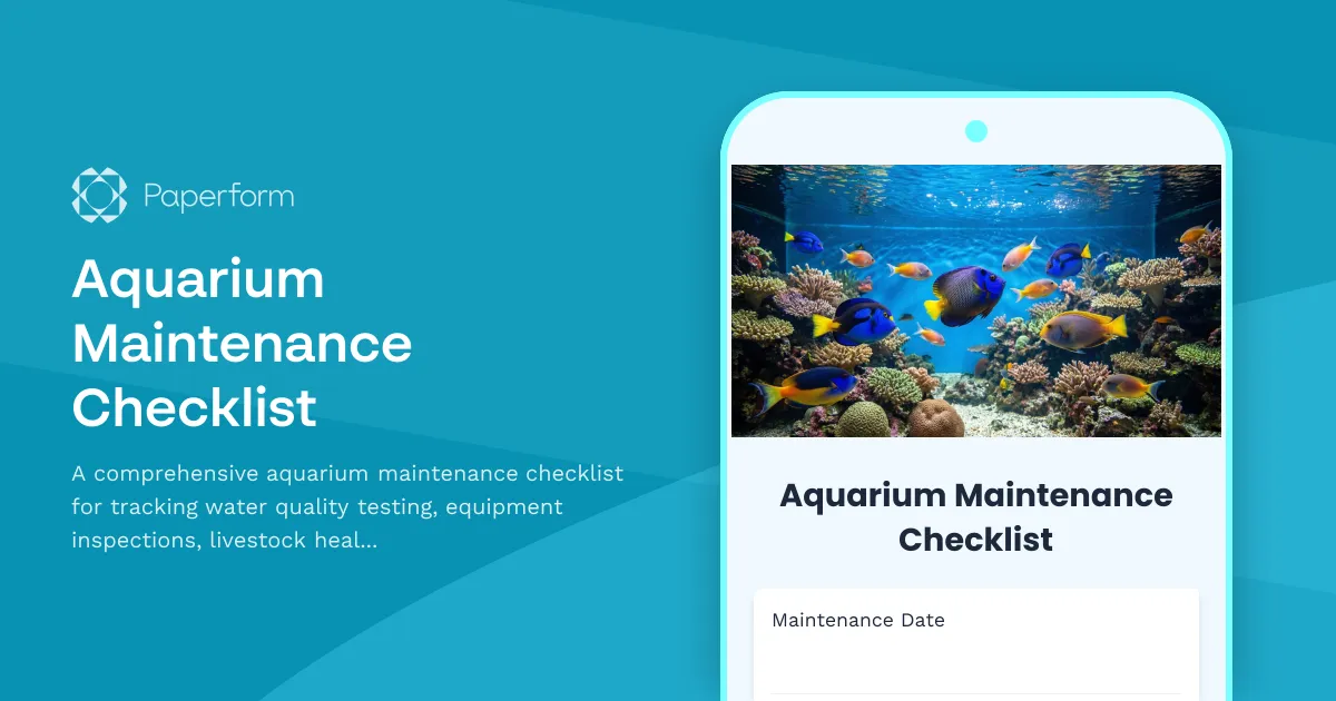 Aquarium Maintenance Checklist