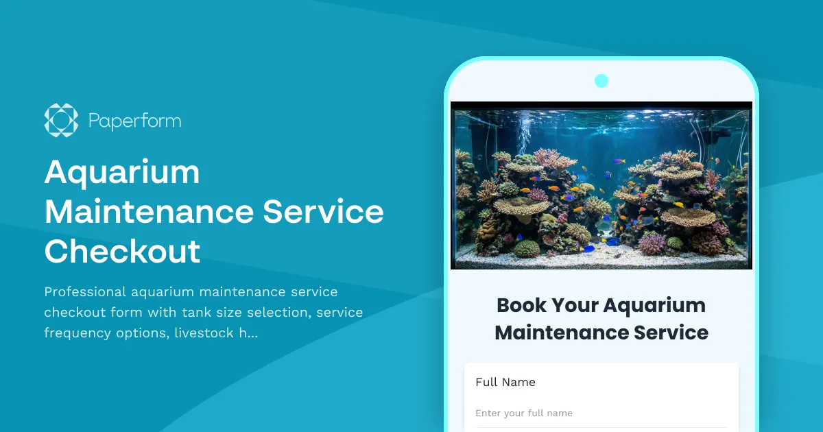 Aquarium Maintenance Service Checkout