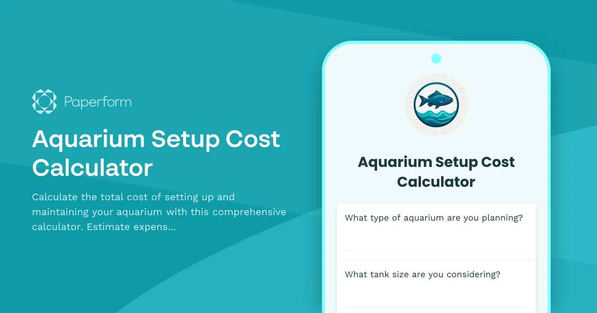 Aquarium Setup Cost Calculator